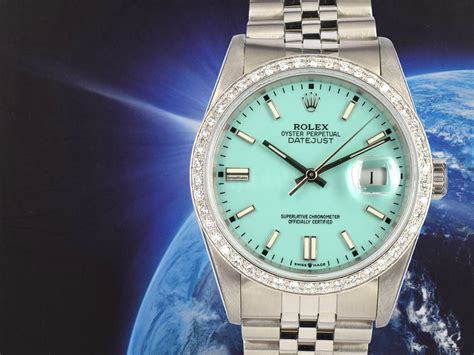 women's rolex blue face|rolex tiffany blue 36mm.